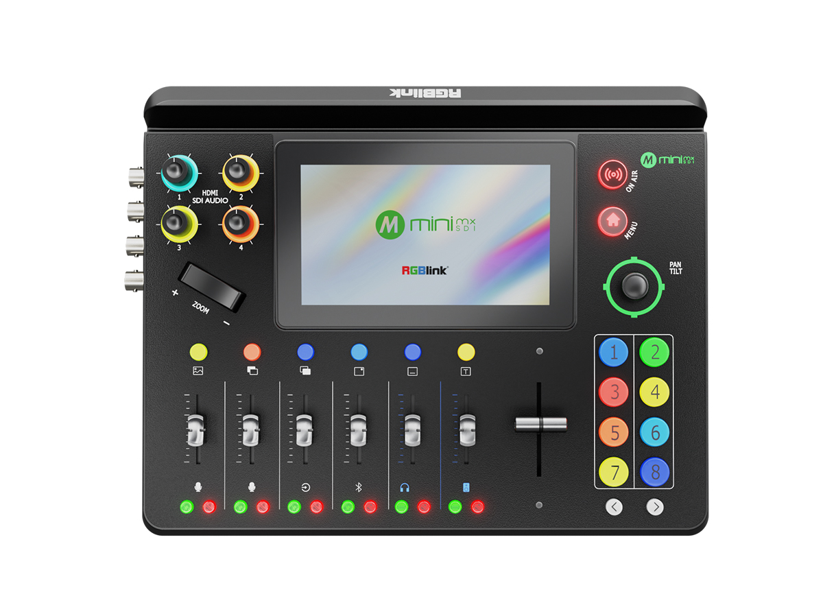 RGBlink mini-mx SDI : Station de Production Mobile Tout-en-Un – Régie 4 Canaux 4K/FHD, Streaming Multi-Plateforme et Mixage Audio Pro