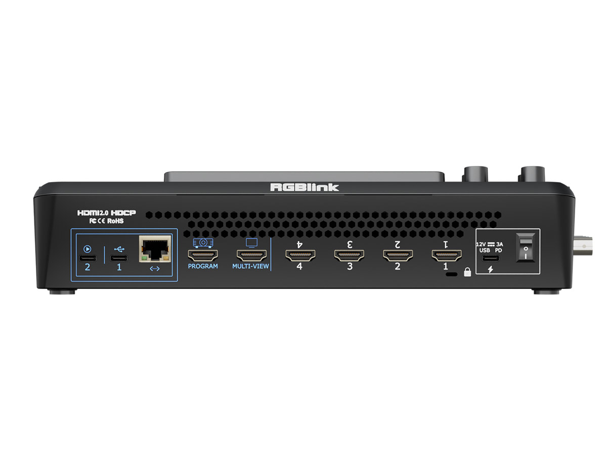 RGBlink mini-mx SDI : Station de Production Mobile Tout-en-Un – Régie 4 Canaux 4K/FHD, Streaming Multi-Plateforme et Mixage Audio Pro - Image 3