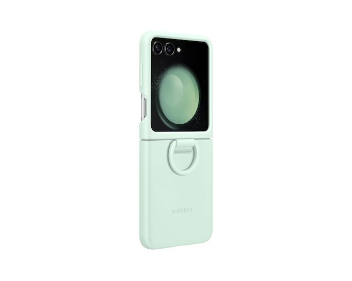 Samsung Coque Silicone avec Anneau de Maintien pour Galaxy Z Flip5 - Vert - Image 2